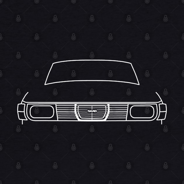 Saab 99 classic car outline graphic (white) by soitwouldseem